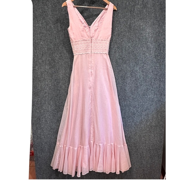 Vintage 70s Coco California maxi dress XS petal pink soft girl romantic angelic - Picture 4 of 11